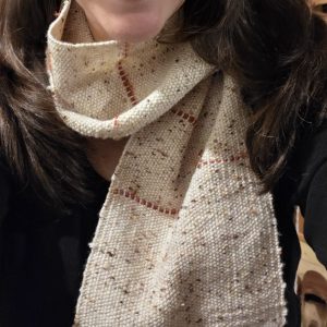 Écharpe tissée main – Entre terre et lumière
